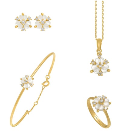 Pearl Iris Blossom Set | 18K gold and diamonds