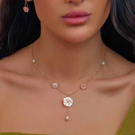 نسخة من Necklace jeda pink |  18K gold and diamonds