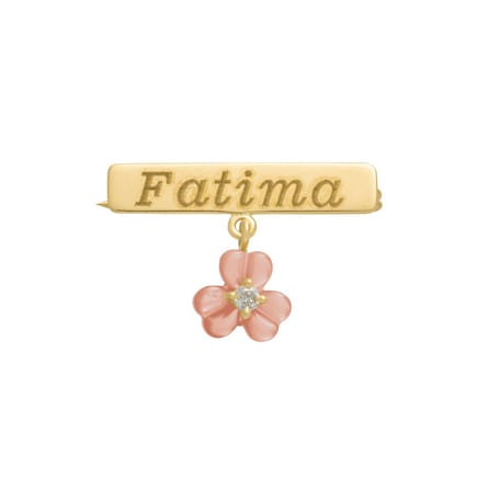 Iris Name Tag Brooch | 18K Gold and Diamonds 💎