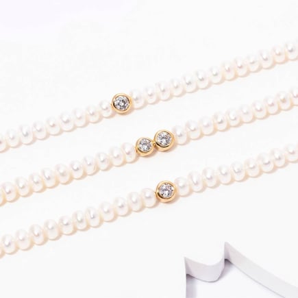 Pearl Bracelet – 18K Gold & Zircon