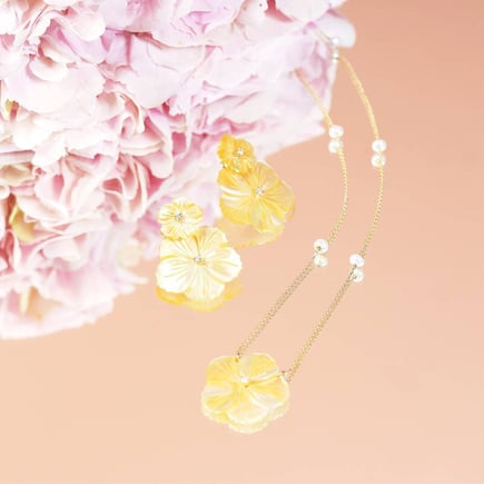 Daisy Necklace & Earrings – 18K Gold & Diamonds