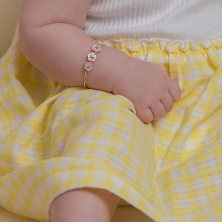 اسوارة الزنبق اطفال | ذهب 18K والماس