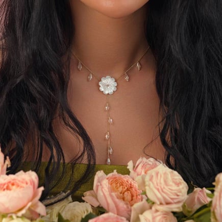 saint lucia necklace |  18K gold and diamonds