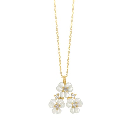 Iris Blossom Pearl Necklace | 18K Gold and Diamonds