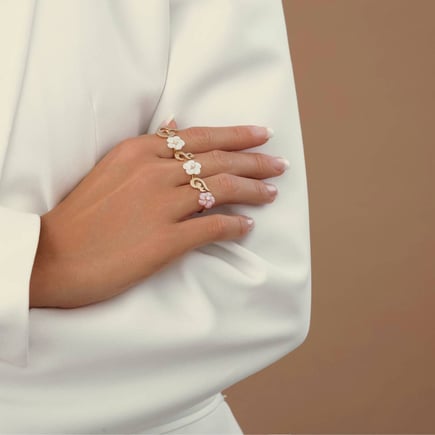 خاتم  زهر ذهب  18K وألماس
