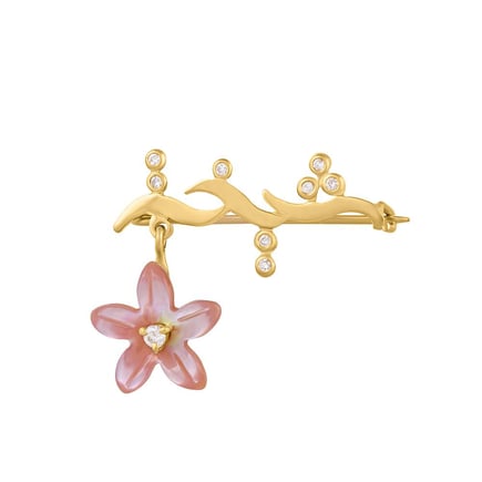 brooch | name Sheikha Pink flower diamond