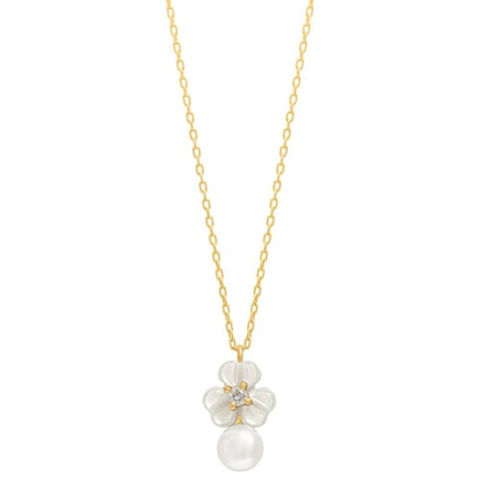 Iris Blossom Necklace – Petite Pearl Pearl | 18K Gold and Diamonds