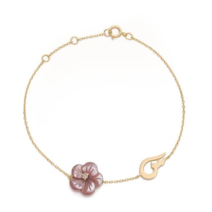 Abjad Bracelet | 18K Gold and Zircon