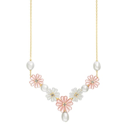 Camellia Flower Necklace | 18K Gold and Diamonds