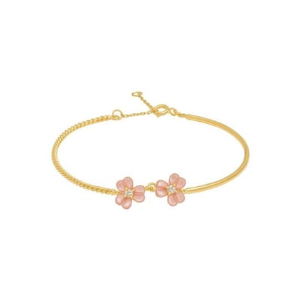 Iris Elf bracelet, two flowers | 18k gold and diamonds