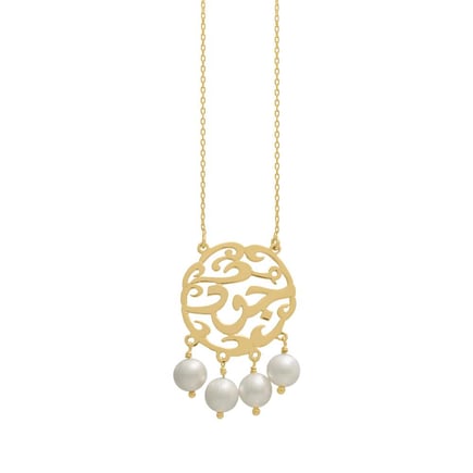 Pearl Name Necklace | 18K Gold