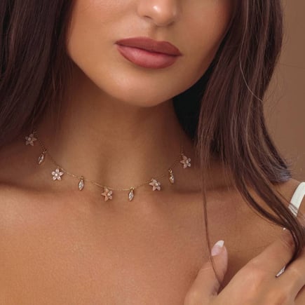 تشوكر الماركيز |  ذهب  18K وزركون