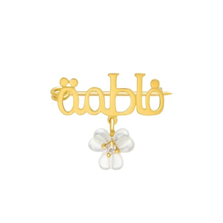 Iris Name Brooch Without Stones | 18K Gold and Diamonds 💎