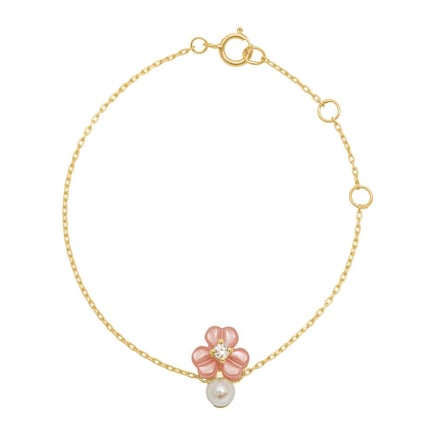 Iris Blossom Bracelet – Petite Pink Pearl | 18K Gold and Diamonds