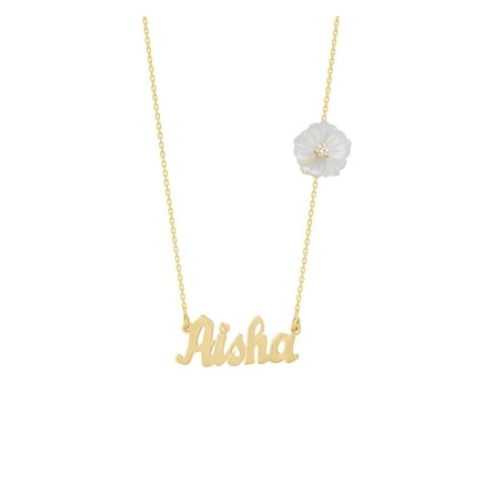 English name necklace |  18K gold and cubic zirconia