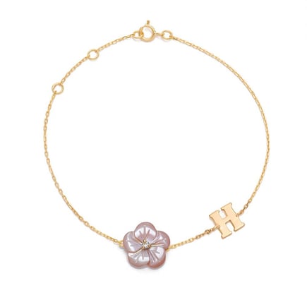 English Alphabet Bracelet – 18K Gold & Diamonds