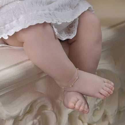 خلخال لؤلؤ اطفال |  ذهب  18K