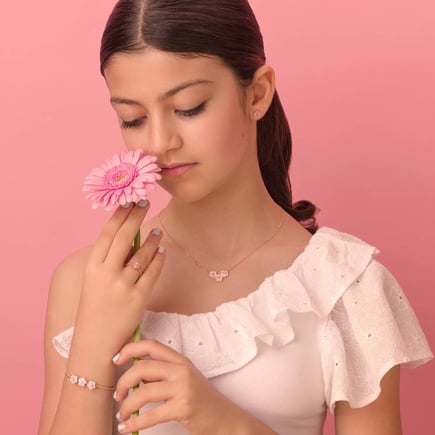 Raspberry Flower Set | 18K Gold and Diamonds