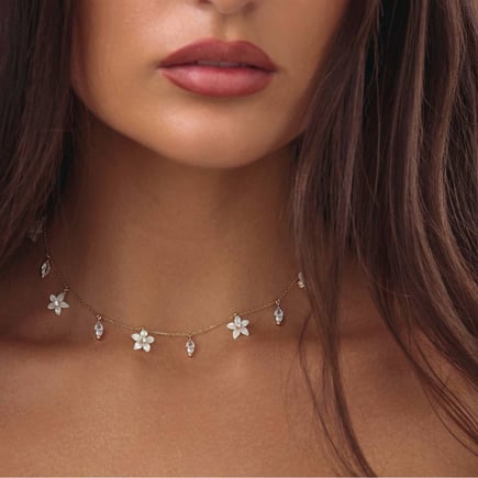 تشوكر الماركيز |  ذهب  18K وزركون