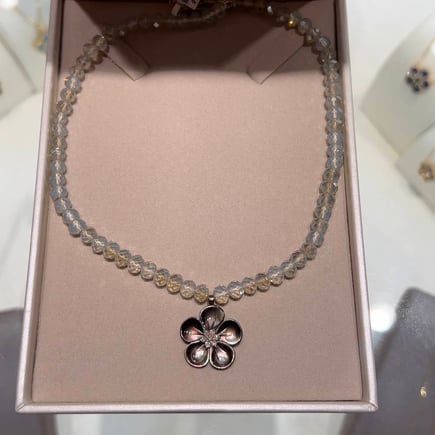 Luxury crystal necklace |  18K gold and diamonds