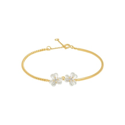 Iris Elf bracelet, two flowers | 18k gold and diamonds