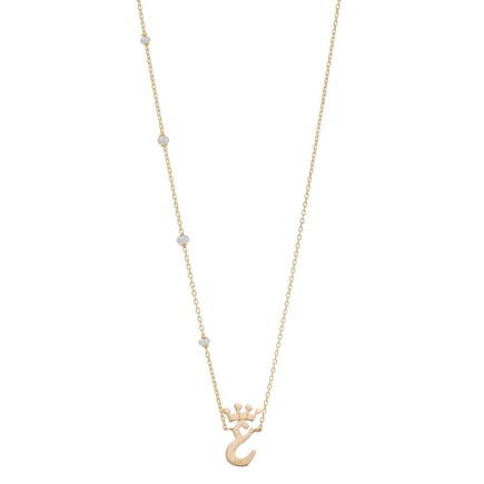 Crown Initial Pendant | 18K Gold and Diamonds