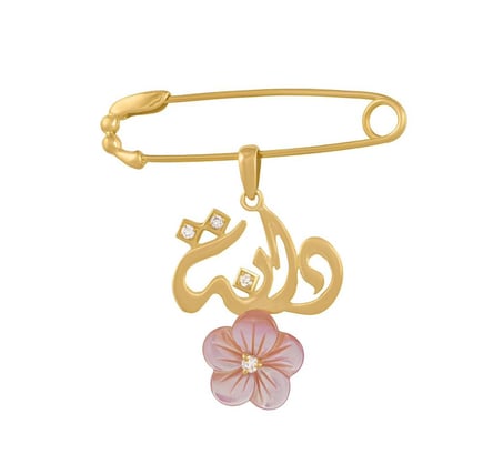 Darlena brooch |  18K gold and cubic zirconia
