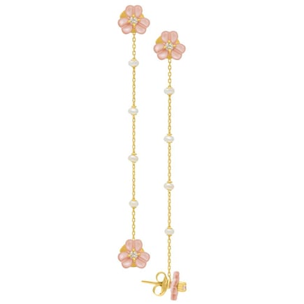 Iris Pearl Earrings | 18K Gold and Diamonds