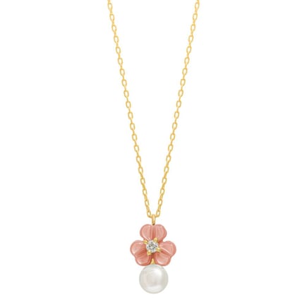 Iris Blossom Necklace – Petite Pink Pearl | 18K Gold and Diamonds
