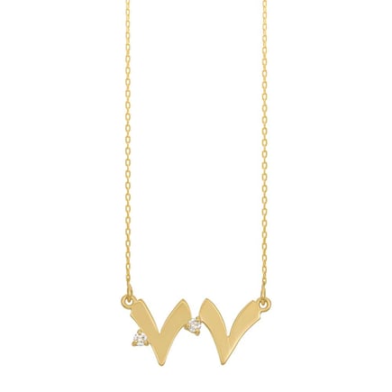 Unique Date Pendant | 18K Gold and Diamonds