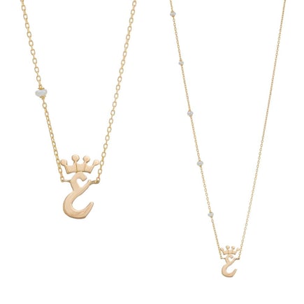 Crown Initial Pendant | 18K Gold and Diamonds