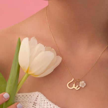 Tulip necklace | 18K gold and diamonds