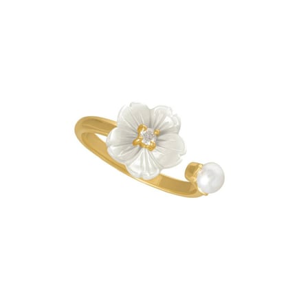 Pearl Dana Ring | 18K Gold and Diamonds