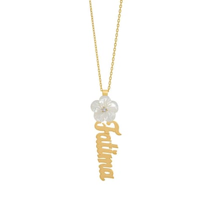 English name necklace | 18K gold and diamonds