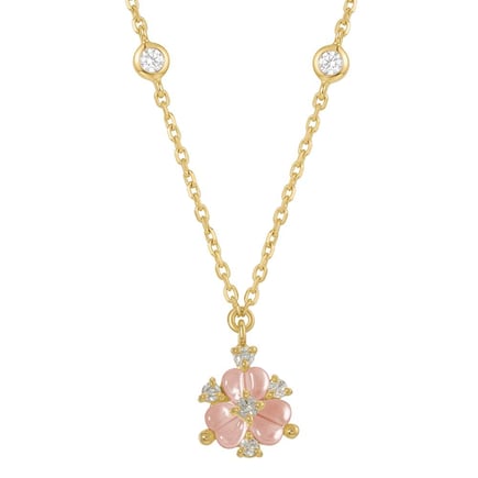 Iris Stone Pink Anklet | 18K Gold and Diamonds