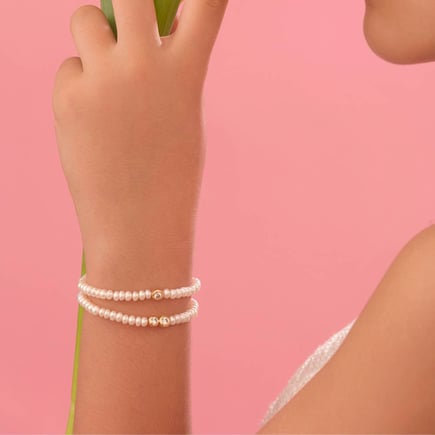 Pearl Bracelet – 18K Gold & Zircon