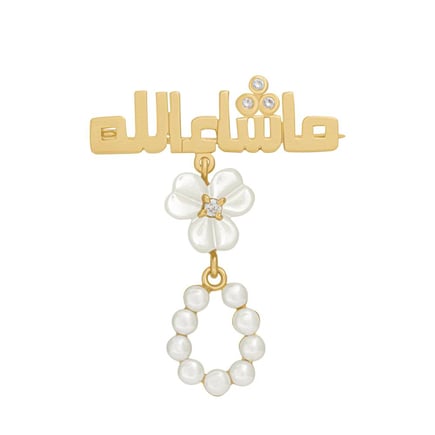Iris Nova brooch, Masha'Allah | 18K gold and zircon