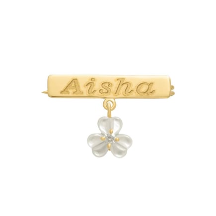 Iris Name Tag Brooch | 18K Gold and Diamonds 💎