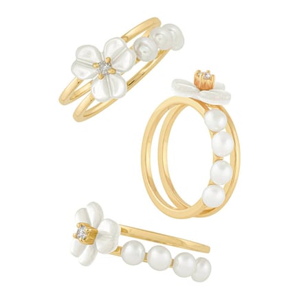Iris Pearl Ring | 18K Gold and Diamonds