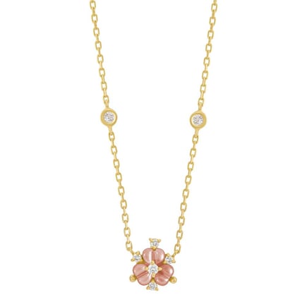 Iris Stone Pink Pendant | 18K Gold and Diamonds