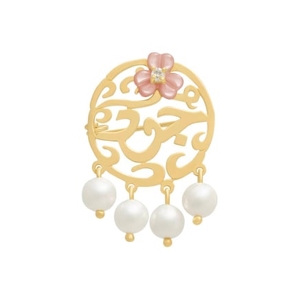 Iris Pearl Brooch | 18k Gold and Diamonds