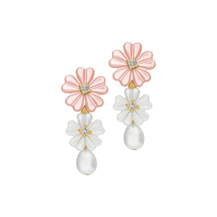 Camellia Flower Earrings | 18K Gold and Diamonds