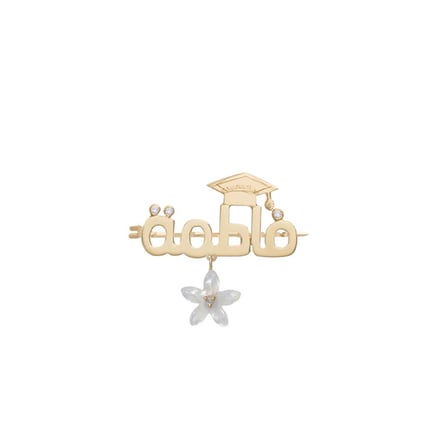 بروش اسم قبعة التخرج | ذهب 18K و زركون
