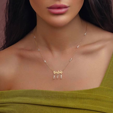Crystal necklace | 18K gold and cubic zirconia