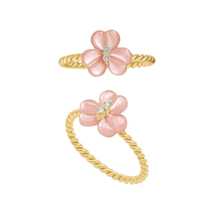Iris Blossom Pink Ring | 18K Gold and Diamonds