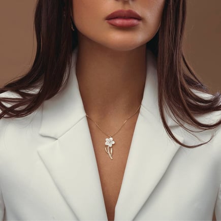 Jasmine Flower Necklace | 18K Gold and Diamonds