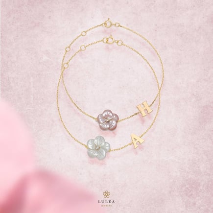 English Alphabet Bracelet – 18K Gold & Diamonds