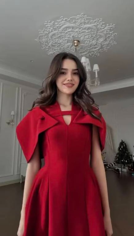 فستان ميد ناري للعيد