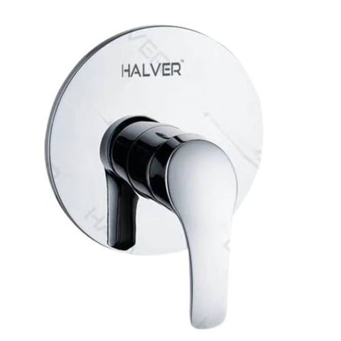 وجه خلاط دش مخفي دائري خط واحد كروم HALVER