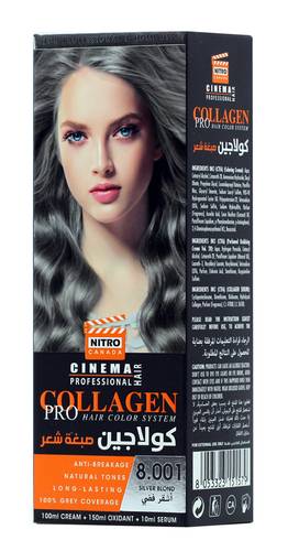 سينما كولاجين صبغة الشعر لون اشقر فضي 8.001